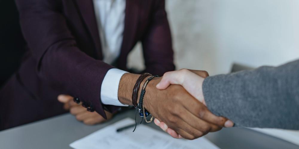 Handshake between two business partners