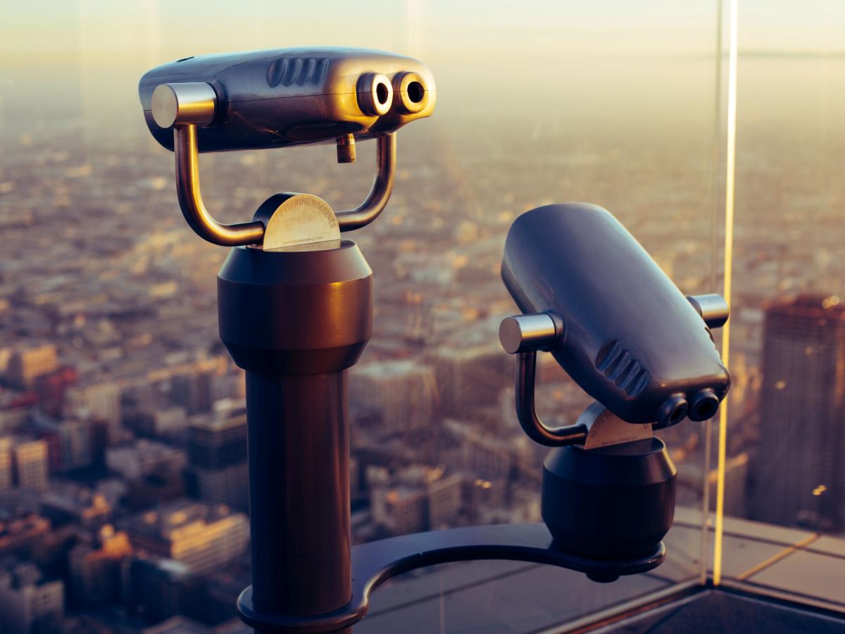 Tower viewer overlooking a city